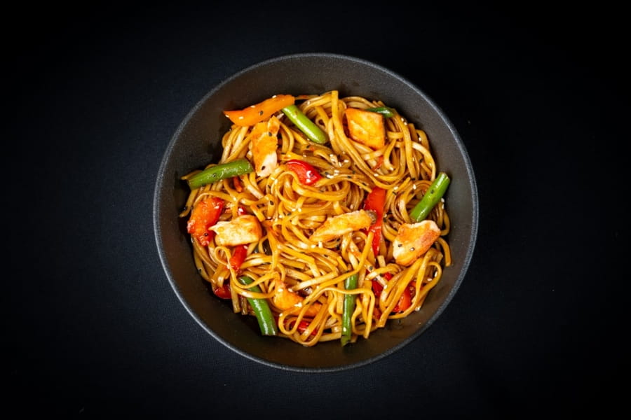 Удон с лососем